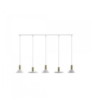 LAMPADARIO HERMANOS V COLORE ORO E BIANCO 8033