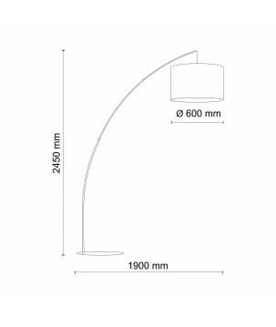 LAMPADA PIANTANA MOBY BLACK 5485