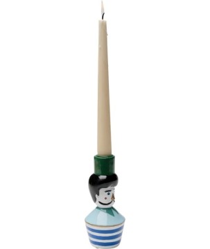Portacandele Monsieur Mustache 16cm