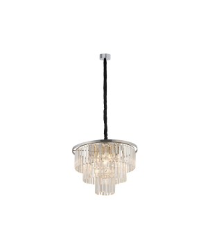 Lampadario cristallo colore argento M 7617
