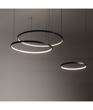 Lampadario circolo led 3000K 45W colore nero 10817