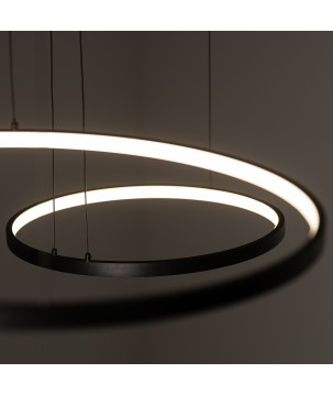 Lampadario circolo led 3000K 45W colore nero 10817