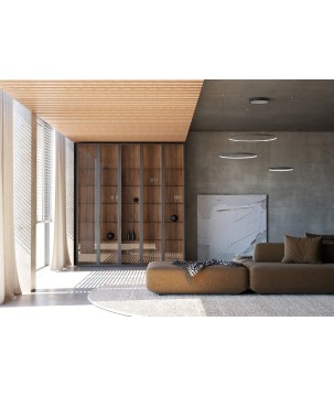 Lampadario circolo led 3000K 45W colore nero 10817