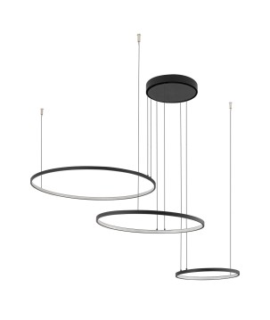 Lampadario circolo led 3000K 45W colore nero 10817