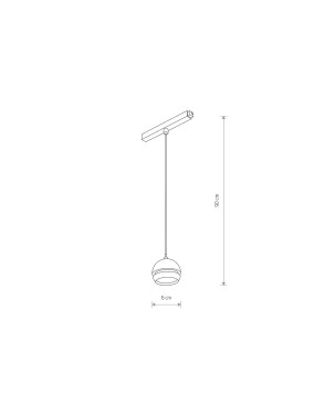 Slot lampada a sospensione a led 5W 4000K colore nero per barre magnetiche a 1 circuito