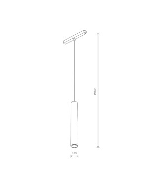 Lampada a sospensione roller led 9W 4000K colore nero per barre magnetiche a 1 circuito 10652