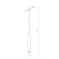 Lampada a sospensione roller led 9W 4000K colore nero per barre magnetiche a 1 circuito 10652