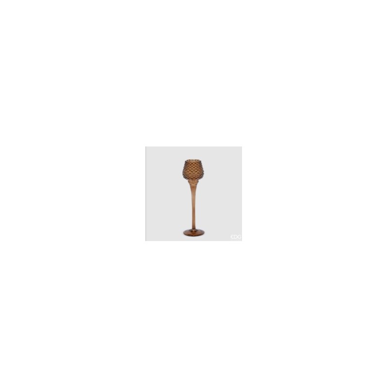 PORTACANDELA PIGNA CALICE H.26 D. 7,5 C4 BROWN