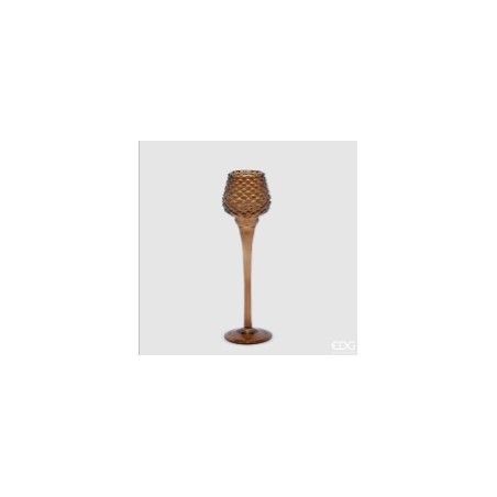 PORTACANDELA PIGNA CALICE H.26 D. 7,5 C4 BROWN