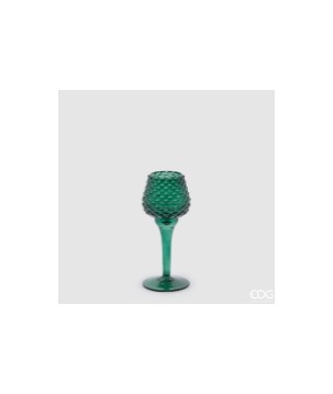 PORTACANDELA PIGNA CALICE H. 18,5 D. 7,5 C4 DARK GREEN