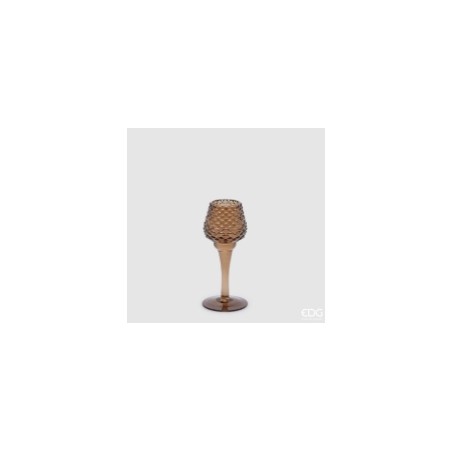 PORTACANDELA PIGNA CALICE H. 18,5 D. 7,5 C4 BROWN