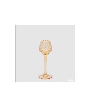 PORTACANDELA PIGNA CALICE H21,5 D.7,5 C4 AMBER