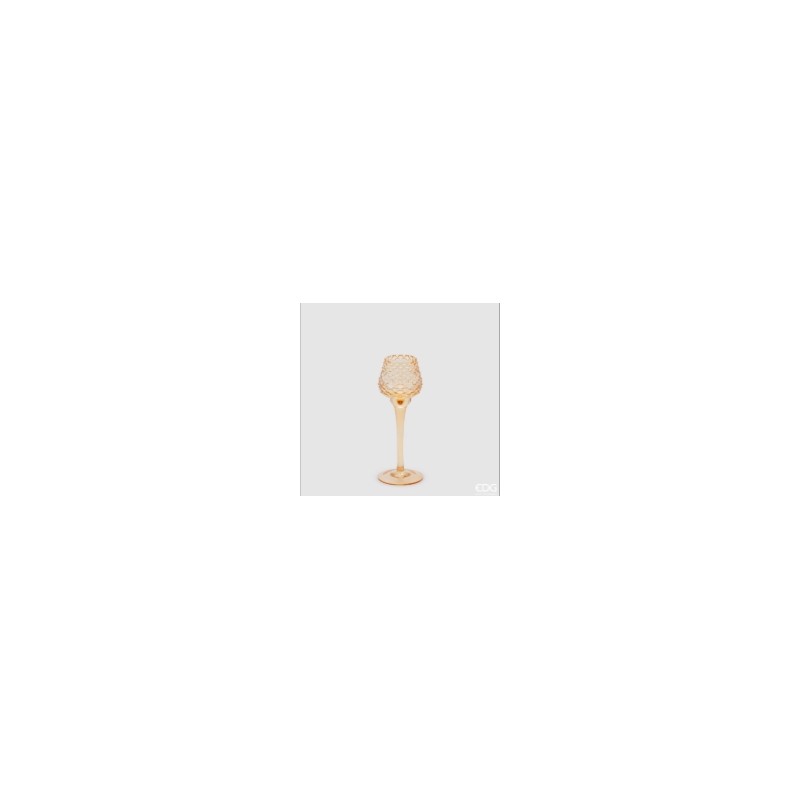 PORTACANDELA PIGNA CALICE H21,5 D.7,5 C4 AMBER
